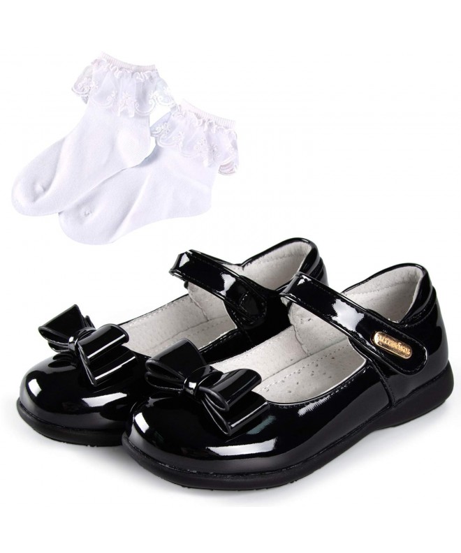 Flats Toddler Little Girls Adorable Sparkle Mary Jane School Princess Party Dress Shoes - Black - CN18O3RY9H7 $41.13