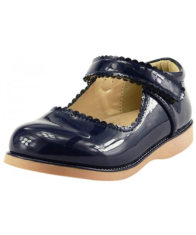 Flats Girl's Red Patent Mary Jane - Navy Blue - CO12O1YZKHW $28.20