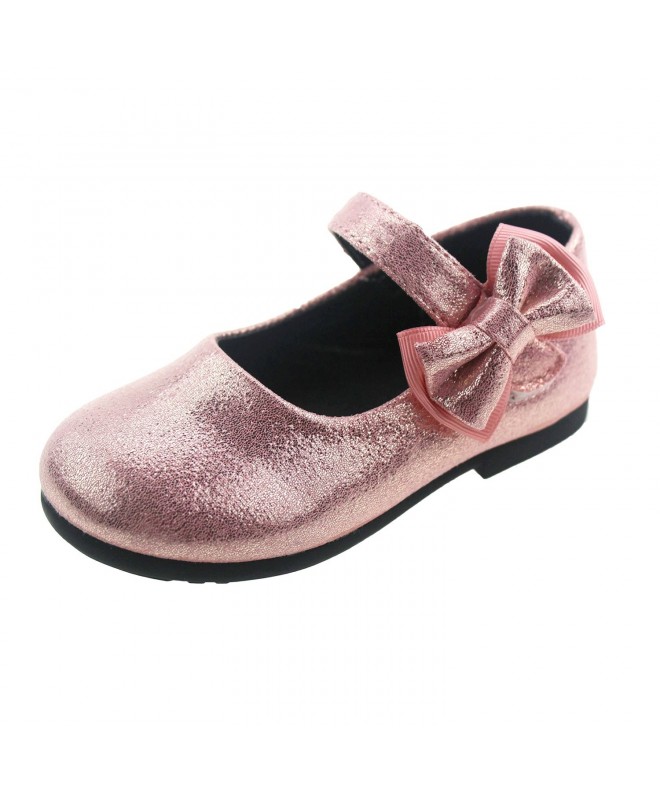 Flats Toddler Little Girls Glitter Mary Jane Side Flowers Ballet Flat Shoes New - Pink1 - CV1863T6475 $23.78