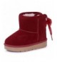 Boots Girl's and Boys Winter Snow Boots Fur Outdoor Slip-on Boots (Toddler/Little Kids) - 662.red - CG18KR77N9Z $29.50