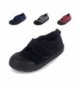 Flats BEHERO Toddler Boys Girls Slip-On Casual Canvas Shoes with Easy Close Strap Sneaker - Black - CX18CLX95QE $20.14