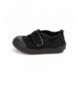 Flats BEHERO Toddler Boys Girls Slip-On Casual Canvas Shoes with Easy Close Strap Sneaker - Black - CX18CLX95QE $20.14