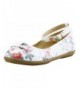 Flats Side Fringe Ankle Strap Flat - White Floral - CY12O05YKMD $29.31