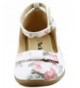 Flats Side Fringe Ankle Strap Flat - White Floral - CY12O05YKMD $29.31