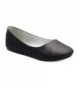 Flats Girls Classic Ballet Flat Shoes - Adorable Round Toe - Easy On Off and Comfortable - Black Glitter - CU182SDMXOO $30.15