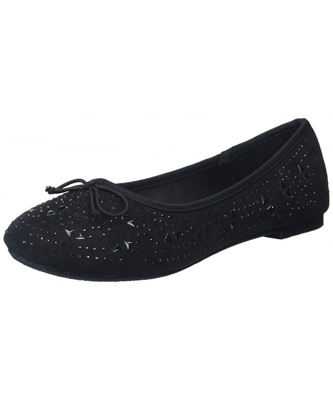 Flats Kids' Girls Ballerina Flats with Studs and Little Stones Ballet - Black - C5185G36I8Y $36.62