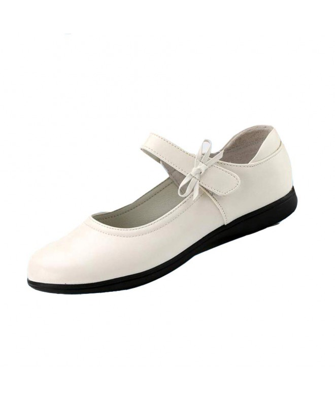 Flats Girls Uniform Mary Jane White School Flat Shoes(Toddler/Little Kid/Big Kid) - White 1 - CG18HCTYZ4M $31.71