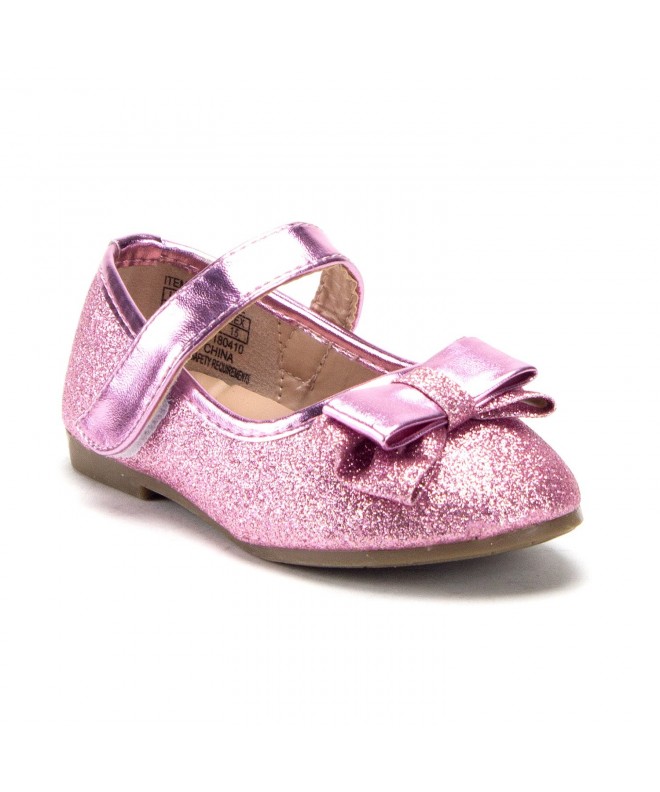 Flats Toddler Little Girls Mary Jane Glitter Ballerina Flats Kitty Shoes - Pink - CE18EWUDI99 $28.70