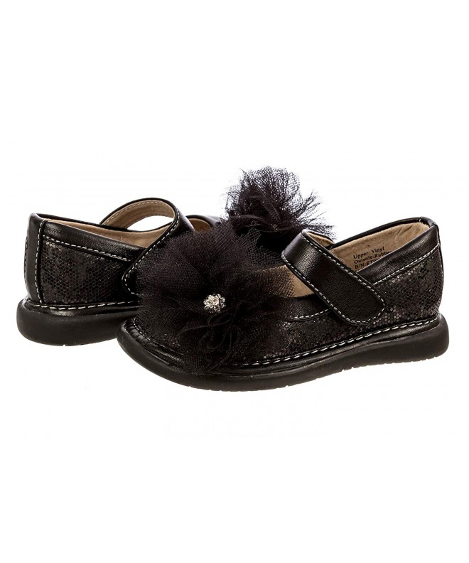 Flats Toddler Mary Jane Shoes for Girls Accessories Can Be Added to Create Different Looks Free Clips Included - Black - C312...
