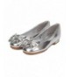 Flats Metallic Leatherette Bow Tie Ballerina Flat (Toddler Girl/Little Girl/Big Girl) FB38 - Silver - CN12JFCMS73 $37.54