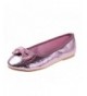 Flats Girls Croco Print Ballet Flats with Bow (Little Kid - Big Kid) - Pink - CR184WAKTY6 $19.91
