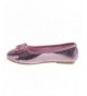 Flats Girls Croco Print Ballet Flats with Bow (Little Kid - Big Kid) - Pink - CR184WAKTY6 $19.91