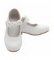 Flats Girls Mary Jane Flower Accent Flat Dress Shoes Toddler Little Girl - White - CW11C0JAXHF $61.99