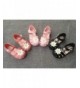 Flats Girls Flower Princess Jelly Shoes Mary Jane Flats for Toddler Little Kids - Black - CE183OANDTL $21.73