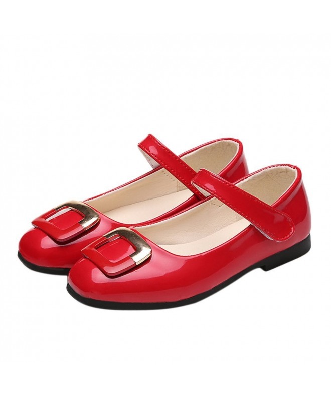 Flats Girls Princess Shoes Kids Fashion Mary Jane Flat Oxford Shoes - Red - C818H23CG4C $27.77