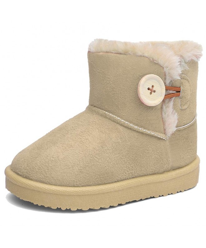 Boots Girl's and Boys Winter Snow Boots Fur Outdoor Slip-on Boots (Toddler/Little Kids) - Beige - C518LLCWUU5 $21.48