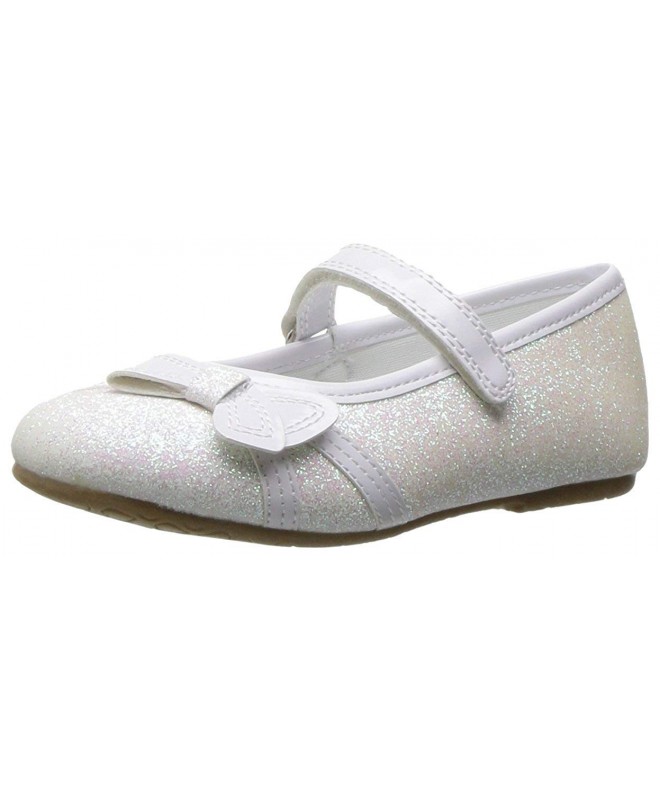 Flats Kids' Lil Paulina Ballet Flat - White Glitter - CP12N9P4BXQ $41.18