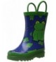 Boots Puddle Play Kids Boys' Green Frog Character Printed Waterproof Easy-On Rubber Rain Boots (Toddler/Little Kids) - CQ11AT...