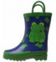 Boots Puddle Play Kids Boys' Green Frog Character Printed Waterproof Easy-On Rubber Rain Boots (Toddler/Little Kids) - CQ11AT...