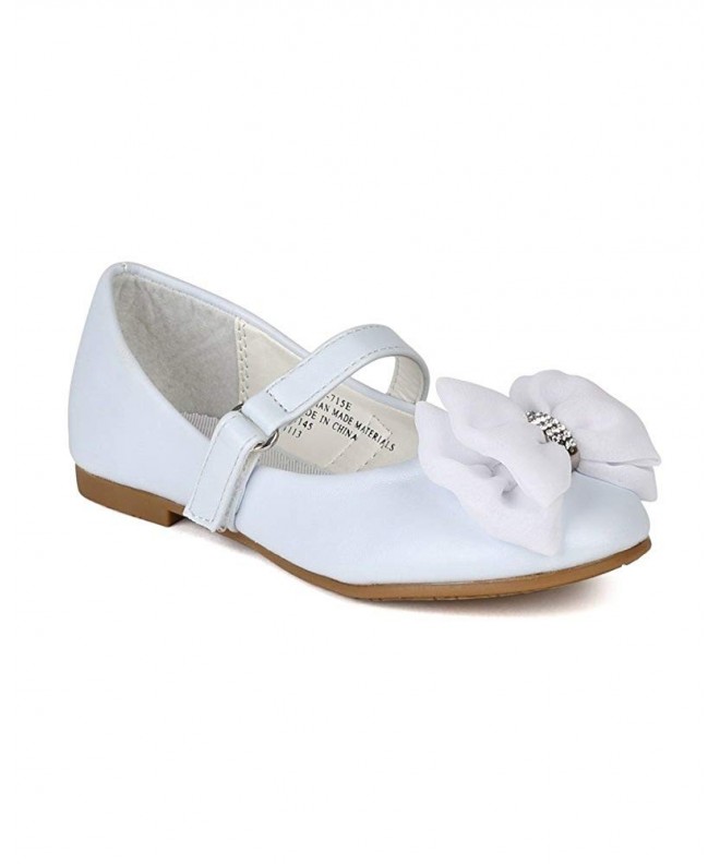 Flats Girls Enna-715E Dress Flats Shoes - White - CX11JGIVHBZ $49.49