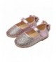 Flats Kids Footwear Little Girl Satin Bow Glitter Mary Jane Flat - Pink - CO18CTLR747 $29.51