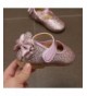 Flats Kids Footwear Little Girl Satin Bow Glitter Mary Jane Flat - Pink - CO18CTLR747 $29.51