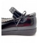 Flats Girls' Mary Jane Flats Black Lace Edge with Bow Leather School Shoes - CQ18M6ILGGI $49.25