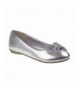 Flats Girls Laura Ashley Ballet Flats Metallic Gray - Silver - C91827LMO7M $52.44