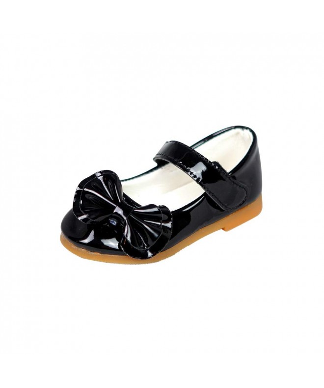 Flats Kids Girls Toddler Shoes - Little Kids Patent Leather Mary Janes - New Retro Black Bow - C017YXTLC9G $43.20