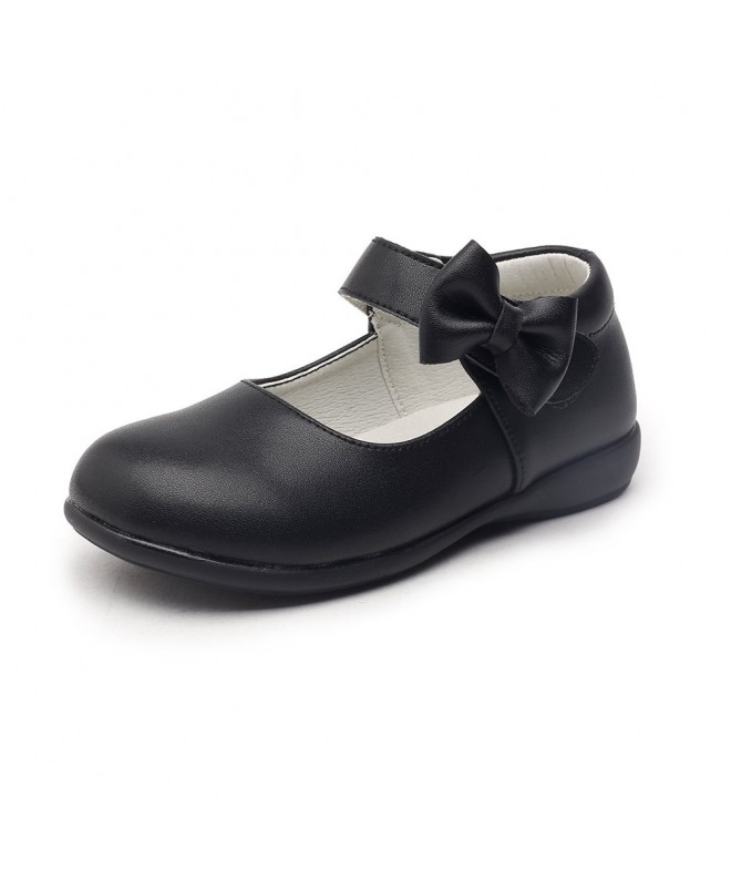 Flats Girl's Uniform Mary Jane School Strap Flat Shoes(Toddler/Little Kid/Big Kid) - Black(bowknot) - C818DL7LS45 $39.35