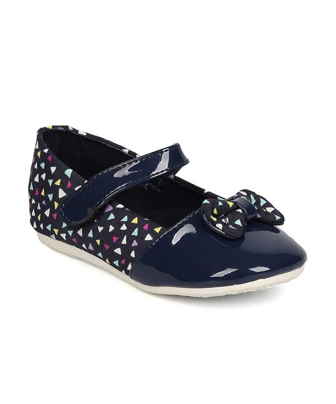 Flats Mixed Media Confetti Bow Tie Capped Toe Mary Jane Flat (Toddler Girl/Little Girl) FB78 - Navy - CT12JTHENDL $30.69