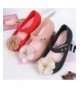Flats Princess Girls 3D Camellias Flowers Mary Jane Jelly Shoes - Pink - C118G2YH2UQ $24.40