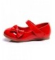Flats Little Girl Dress Shoes Ballet Mary Janes Flats with Bow Red White Black Pink - Red - C7188NI5KHA $29.72