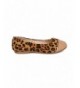 Flats Girls Faux Suede Leopard Capped Toe Ballet Flat HA85 - Camel Mix Media - CX18329YQKO $45.20