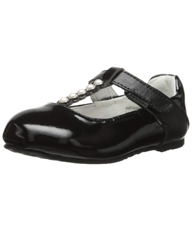 Flats Victoria Flex T-Strap Mary Jane Shoe (Toddler/Little Kid) - Black - CJ11MQXW8FL $83.90