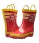 Boots Puddle Play Kids Boys' Fire Chief Printed Waterproof Easy-On Rubber Rain Boots - CO12C43FKFR $40.60