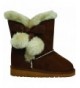 Flats Girls' Side Tie Boots - Chestnut - CF11BCIQ5C3 $44.02