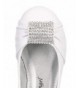Flats Leatherette Round Toe Rhinestone Brooch Ballerina Flat (Toddler/Little Girl/Big Girl) DB77 - White - CX126Q57R4L $34.71