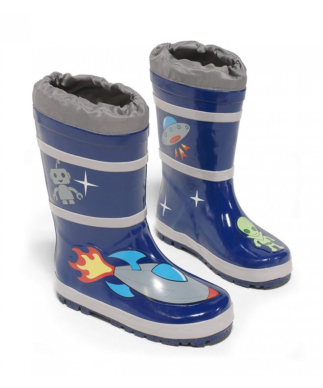 Boots Blue Space Hero Natural Rubber Rain Boots - Blue - CW114BV5BP5 $59.77