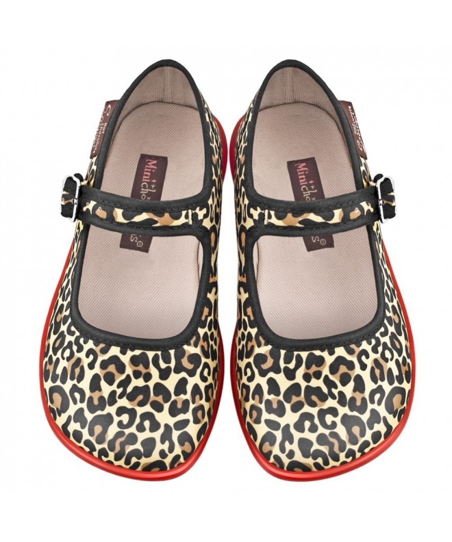 Flats Mini Chocolaticas Leopard Girls Mary Jane Flat - Multicoloured - C011MNF1K9R $73.65