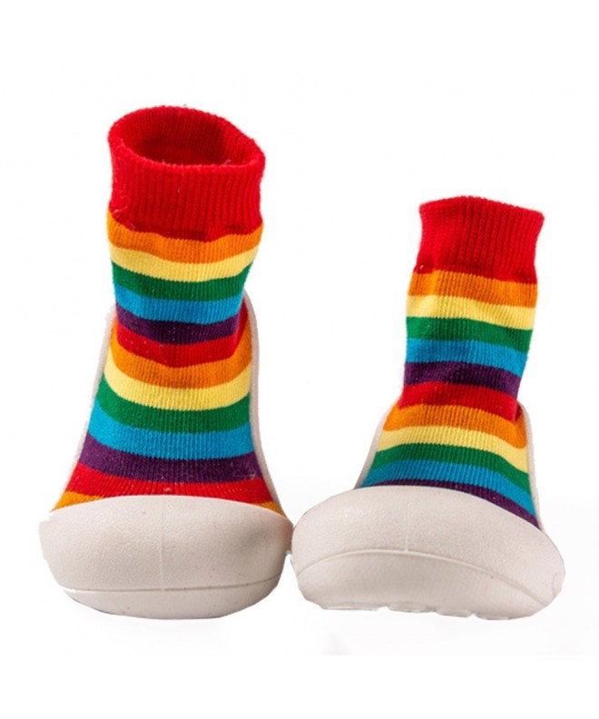 Flats Child Cotton Socks Indoor Walking Shoes for Girls and Boys - Rainbow - CD18HYCLISK $19.10