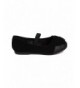 Flats Girls Faux Suede Layered Butterfly Capped Toe Mary Jane Flat HA81 - Black Mix Media - C818EZQZEY6 $44.92