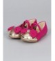 Flats Saroya Gold Cap Round Toe Ballet Flat Bow Elastic Mary Jane (Toddler) AC85 - Fuchsia Suede - CU11F1QBBP3 $29.96