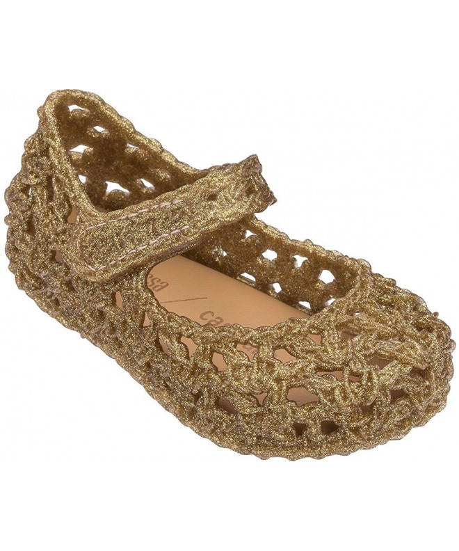 Flats Girls Mini Campa Mary Jane Shoe - Gold Glitter - C118Q0WES2R $94.38