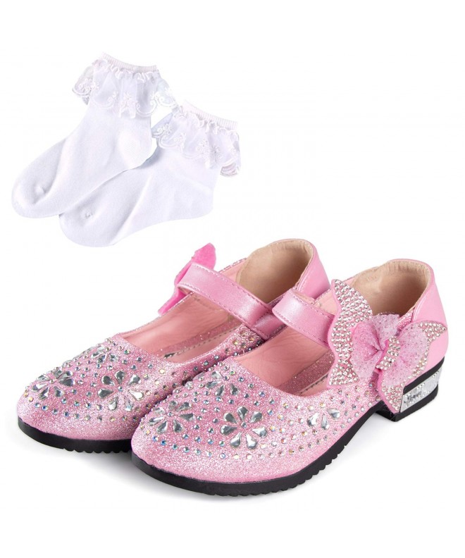 Flats Toddler Little Girls Adorable Sparkle Mary Jane School Princess Party Dress Shoes - Pink - C918O3X837A $40.72
