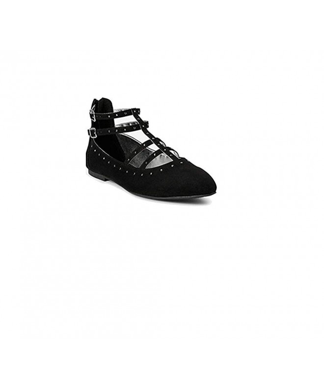 Flats Shoes Strappy Stud Flat Black Big Girls Size 8 - CZ186ZLI7E2 $39.05
