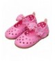 Flats Toddler Girls Breathable Holes Summer Shoes Flower Strap Mary Jane Flat - Red - CJ12O0RAZEI $29.78