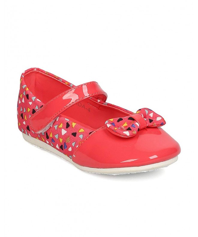 Flats Mixed Media Confetti Bow Tie Capped Toe Mary Jane Flat (Toddler Girl/Little Girl) FB78 - Coral - C112JTHEE4T $31.75