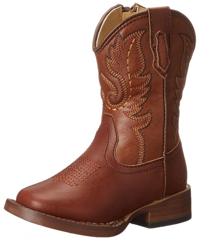 Boots Texson Square Toe Classic Cowboy Boot (Toddler/Little Kid) - Brown - CB11Q7UU90F $88.83