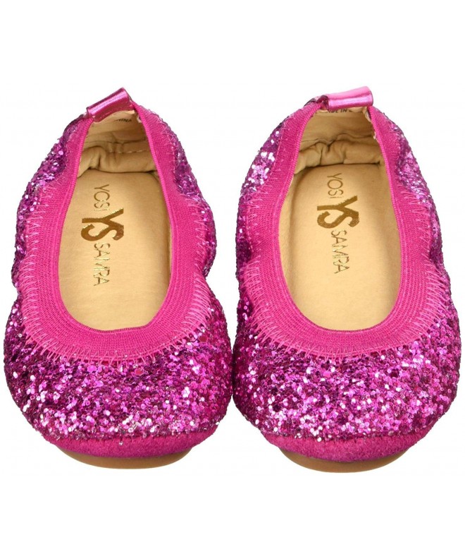 Flats Kids Baby Girl's Sonya Ombre Chunky Glitter - Shocking Pink - CC125RLPYVX $92.02